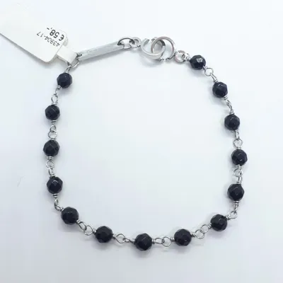 Produktbild von Monomania 43904-17 Armband Damen Onyx Facettiert Schwarz Edelstahl 17 cm