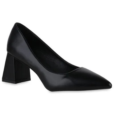 Produktbild von VAN HILL Damen Spitze Pumps Blockabsatz Klassische Schuhe 839440, Farbe: Schwarz, Größe: 37