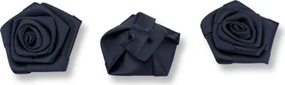 Produktbild von Satinrosen 6cm zum Basteln & Aufnähen 3 Stück Schwarz