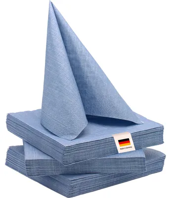 Produktbild von 100% Mosel Papierservietten, 60 Stück (33 x 33 cm), in Rauchblau
