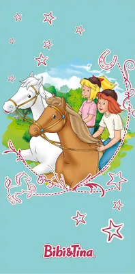 Produktbild von Bibi und Tina Strandtuch für Mädchen 75x150 cm großes Badetuch türkis Handtuch aus 100% Baumwolle