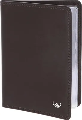Imagen del producto de Golden Head Cuero estuche de identificación Polo RFID Protect Ausweisetui 4488 Dunkelbraun marrón oscuro