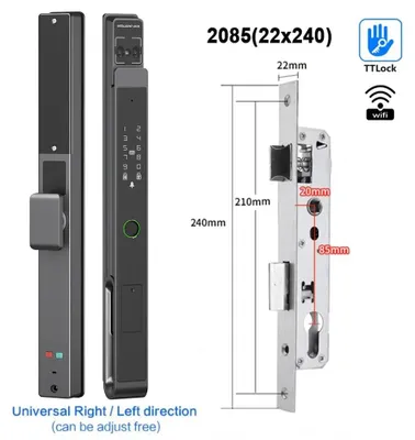 Produktbild von Türschloss - Intelligentes Türschloss - Elektronisches Schloss - Fingerabdruckschloss - Smart Lock - 11 Zugangsmethoden