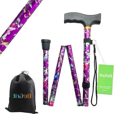 Obrázek produktu pro Elegantní hliníková vycházková hůl pro dámy – skládací, nastavitelná turistická hůl