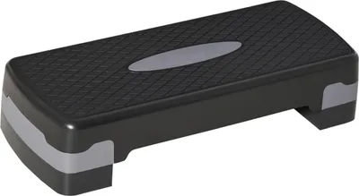 Produktbild von Steppbrett Aerobic Fitness 2-Stufig Höhenverstellbar (10/15 Cm), Heimtrainer Stepper, Schwarz+Grau, 68X29X15Cm