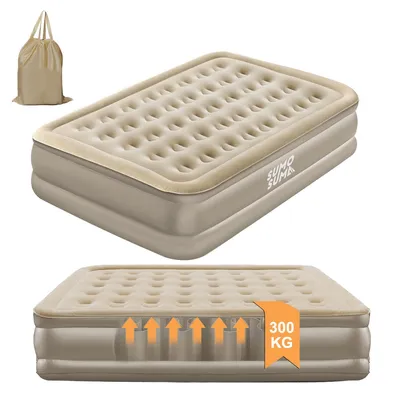 Produktbild von Sumosuma Luftbett 2 Person, Luftmatratze selbstaufblasend mit eingebauter elektrischer Pumpe & Kissen, Aufblasbare Matratze für Camping & Gästebett