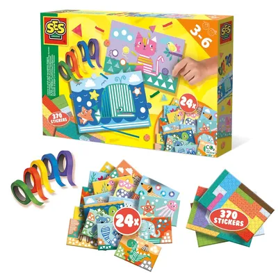 Produktbild von SES Creative 14632 Ich lerne kleben und Formen erkennen - Lernspiel für Kleinkinder, Bastelset für Kinder, 3 Jahr(e), Karton, Mehrfarbig