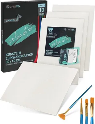 Produktbild von Famanu Malpapier 10er-Pack 30x40 cm - mit 400 Schablonen und Pinseln