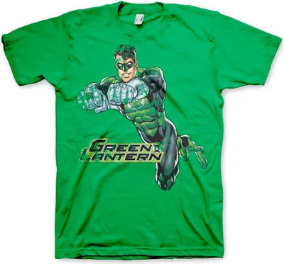 Produktbild von Green Lantern Distressed T-Shirt - Large - Green
