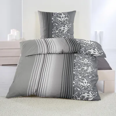 Produktbild von Baumwolle Feinbiber Bettwäsche 135x200 Kissenbezug 80x80 für warme Biber Bettbezug mit Muster , Größe:200 x 200 cm, Design - Motiv:Design 4