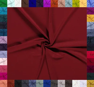 Locker drapiertes, elastisches Baumwoll-Jersey-Gewebe in Bordeaux, 8 % Elasthan, Öko-Tex Klasse 1, Meterware für Bekleidung.