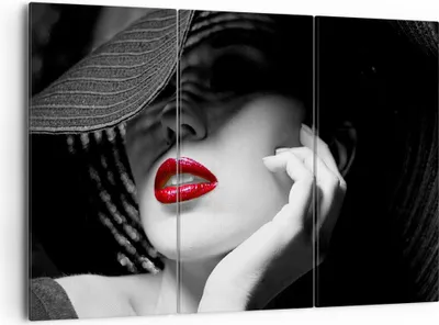 Produktbild von Bild auf Leinwand - Leinwandbild - Frau Gesicht Lippen - 165x110cm - Wand Bild - Wanddeko - Leinwanddruck - Bilder - Kunstdruck - Wanddekoration - Leinwand bilder - Wandkunst - CE165x110-3618