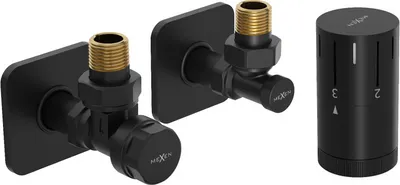 Obrázek produktu pro Mexen G05 úhlová termostatická sada s krytem S, černá - W901-958-909-70