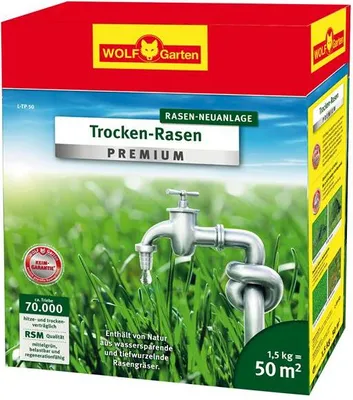 Produktbild von Wolf Garten L-TP 50 Trockenrasen Premium 1,5 kg Faltschachtel