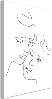 Produktbild von Vlies Leinwandbild - Couple in Black and White (1-part) - Romantic Kiss Moment 40x60 cm Menschen h-A-0117-b-a