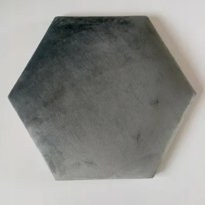 Produktbild von Hexagonpaneele 30x26 cm - gepolsterte Wandpaneele - Wandverkleidung - Inneneinrichtung - Wabenmuster Grau