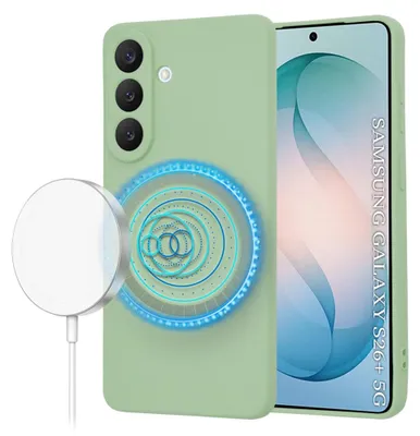 Produktbild von Techsuit – SoftFlex MagSafe-Silikonhülle für Samsung Galaxy S26 Plus – mintgrün