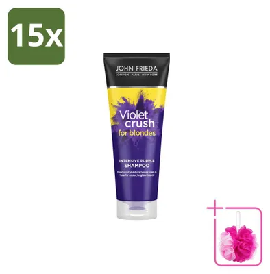Produktbild von 15 x John Frieda Sheer Blonde Violet Crush Intensive Purple Shampoo - 250 ml - Sparpackung - 15 Stücke