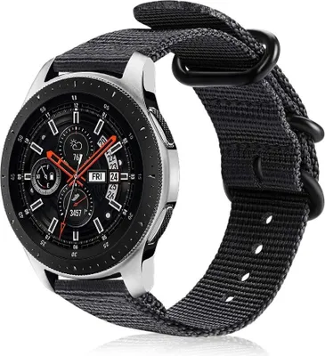 Produktbild von Strap-it Samsung Galaxy Watch 46mm Nylon Schnallenband (Schwarz)