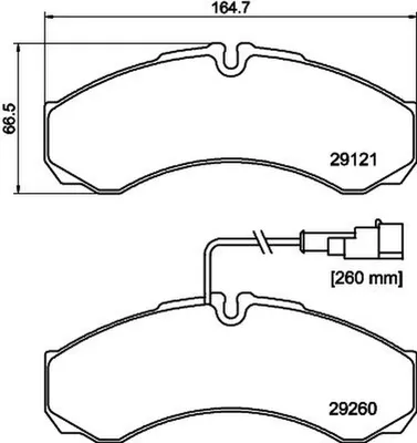 Image de Jeu de plaquettes de frein avec contact d'usure 20,3 mm HELLA pour NISSAN ATLEON, entre autres