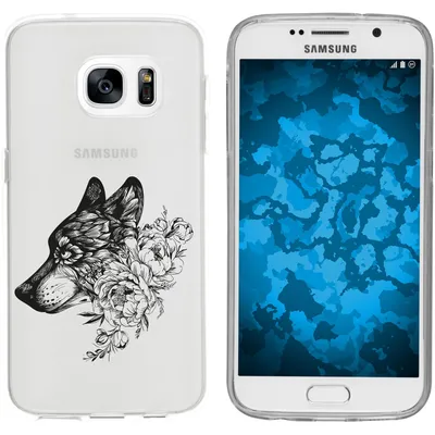 Produktbild von PhoneNatic Case kompatibel mit Samsung Galaxy S7 Silikon-Hülle Floral Katze M3-1