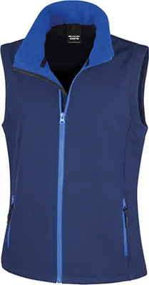 Image de Result Core R232F | Bodywarmer femme Printable Soft Shell - Couleur : Navy/Royal - Taille : XXL