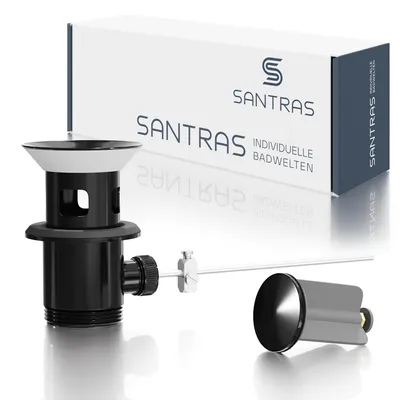 Produktbild von SANTRAS® Exzenter Zugstange-Ablaufgarnitur in Schwarz (RAL 9005)