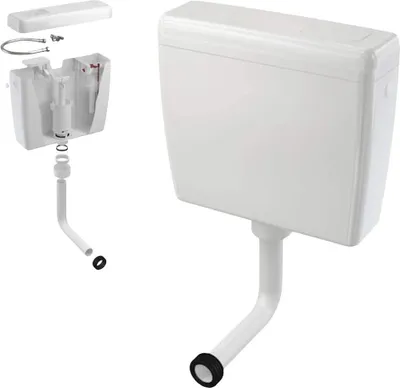 Produktbild von "Hochwertiger Aufputz Spülkasten mit Spül-Stopp Funktion - Wassersparender 6-9 Liter Toilettenspülungskasten mit Montagematerial"