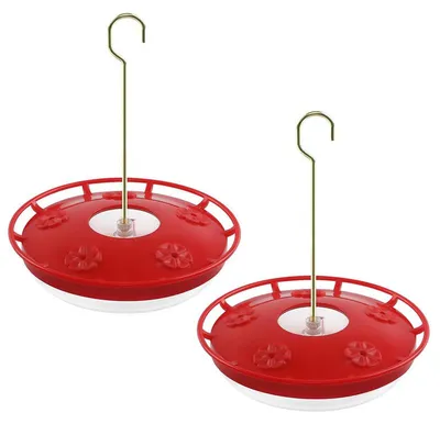 Produktbild von 2er Set Kolibri Futterspender 16oz auslaufsicher Vogeltränke mit Ameisenschutz 5 Futteröffnungen leicht zu reinigen für Garten Balkon