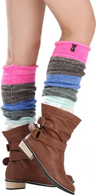 Produktbild von Stulpen Damen Lange Winter Beinwärmer Gestrickt Verdicken Beinstulpen