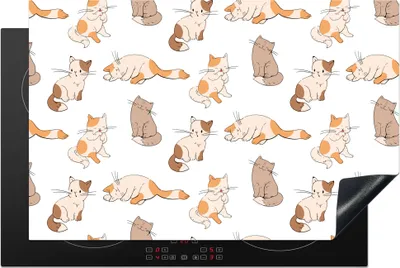 Produktbild von KitchenYeah© Herdabdeckplatte Muster - Katze - Kätzchen - Jungen - Mädchen - Kinder - Kinder , 81x52cm, Küche Deko, Glaskeramikkochfeld Herdabdeckung, Abdeckplatte fùr Kochfeld