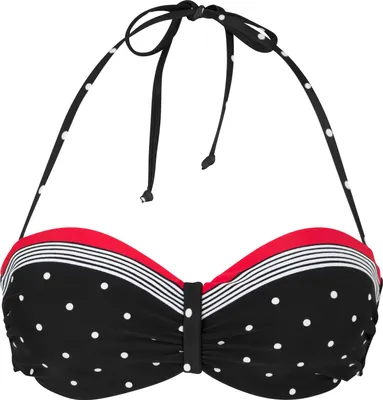Produktbild von LASCANA Bandeau-Bikini-Top Monroe schwarz-rot Größe 36 Cup E