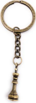 Produktbild von Onwomania Schlüsselanhänger Keychain Metall Schach Figur Dame Bronze Anhänger