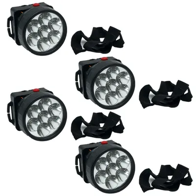 Produktbild von 4er Set LED Stirnlampe Kopftaschenlampe Stirnleuchte Kopflampe Schwarz Kopf Taschenlampe Kopfleuchte