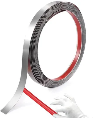 Produktbild von Famanu Wandstrip aus Edelstahl 5M x 10MM - Flexible, selbstklebende Dekorleisten für Wand, Tür und Decke