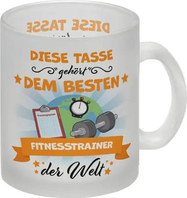 Produktbild von Bester Fitnesstrainer der Welt Glas Tasse