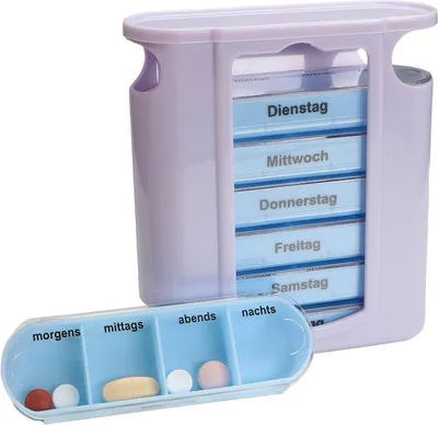 Produktbild von Pillen-/ Tablettenbox 13x11x4cm Wocheneinteilung