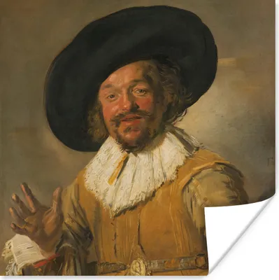 Produktbild von MuchoWow® Poster Der fröhliche Trinker - Gemälde von Frans Hals 50x50 cm - Wohnzimmerdekoration