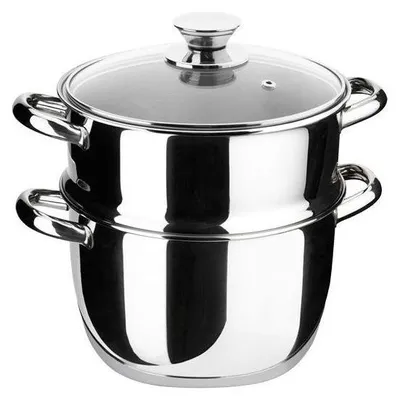 Immagine prodotto di Set per cottura a vapore - INOXIBAR - Ecco Cristal - acciaio inossidabile - coperchio in vetro - adatto per induzione - Ø24 x H 24 cm