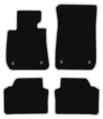 Produktbild von Fußmatten Automatten Velours Schwarz/Silber für BMW 3 E91 2004-2011 Set 4-tlg