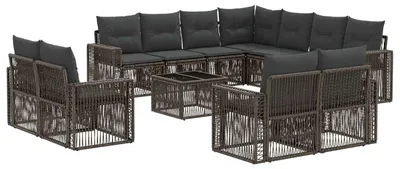 Produktbild von Gartensofa-set 12 pcs Grau und Dunkelgrau Poly-Rattan