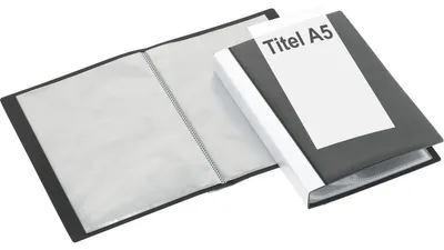 Produktbild von FolderSys 25025-30 A5 Sichtbuch schwarz mit 20 Hüllen
