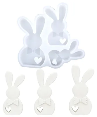 Produktbild von Silikonformen, Gießformen, Osterhasen-Anhänger, Gipsgussformen, Osterdekorationen, Basteln, selbstgemachte Osterhasen