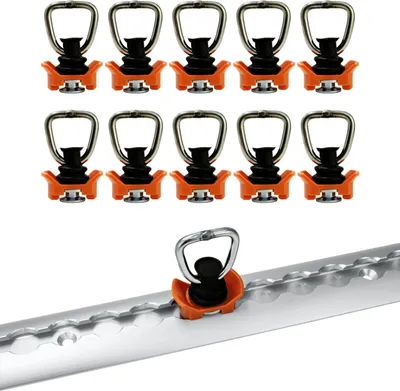Produktbild von Zurrfitting für Airlineschiene, triangelförmige Zurröse, orange, 10er Set – belastbar bis 500 kg, Zubehör für Anhänger & LKW