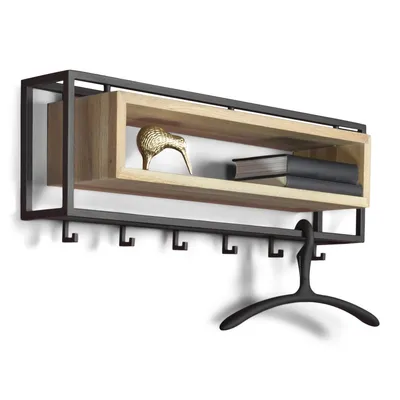 Produktbild von SCHOOL 80 Wandgarderobe - Schwarz / Eiche