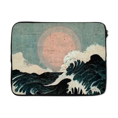 Produktbild von MuchoWow® Laptop Hülle 15 Zoll Jahrgang - Meer - Wellen - Sonne Laptoptasche - Laptoptasche - Sleeve - Rundum-Schutz