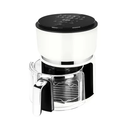 Produktbild von Kelen and Willian Heißluftfritteuse Airfryer aus Borosilikat-Glas 3L - BPA, PFAS & PTFE frei - weiß