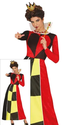 Produktbild von Märchenkönigin Karneval Damenkleid Märchen Weltbuchtag Rot Schwarz Gelb, Größe: 42 - 44 (L) Farbe: Rot