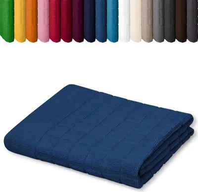 Produktbild von Duschvorleger 50 x 70cm Badvorleger Vorleger Badematte Badteppich 100% Baumwolle, Farbe: Blau