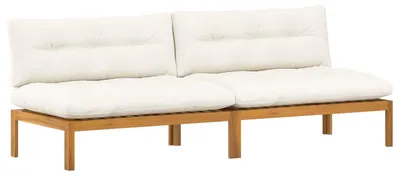 Produktbild von vidaXL Mittelsofa Einheit 2 Stk. Natürlich und Cremweiß Akazienholz